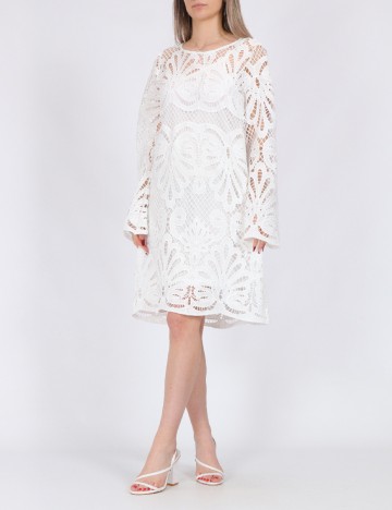 Rochie scurta Pieces, alb