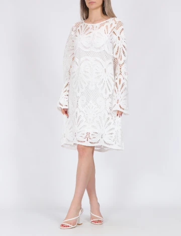 Rochie scurta Pieces, alb