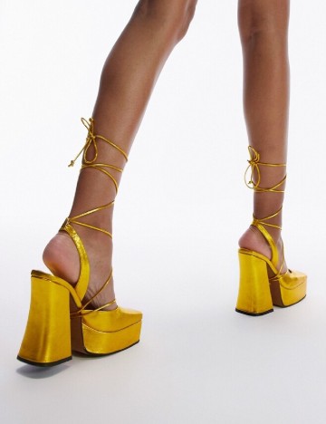 Pantofi Top Shop, auriu