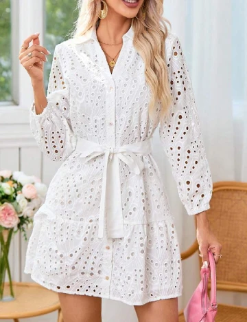 Rochie scurta SHEIN, alb Alb