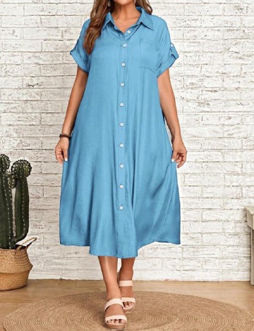 Rochie medie Emery Rose Curve, albastru