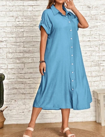 Rochie medie Emery Rose Curve, albastru