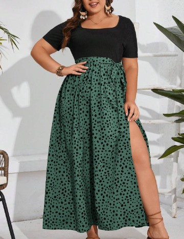 Rochie lunga SHEIN CURVE, verde