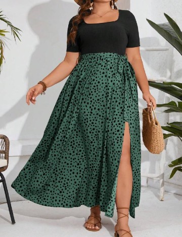 Rochie lunga SHEIN CURVE, verde