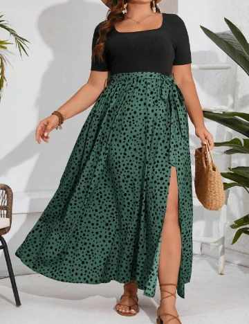 Rochie lunga SHEIN CURVE, verde