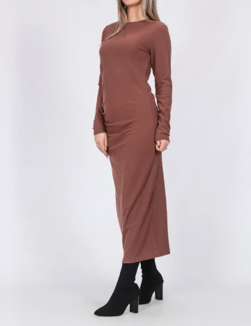 Rochie lunga Pieces, maro