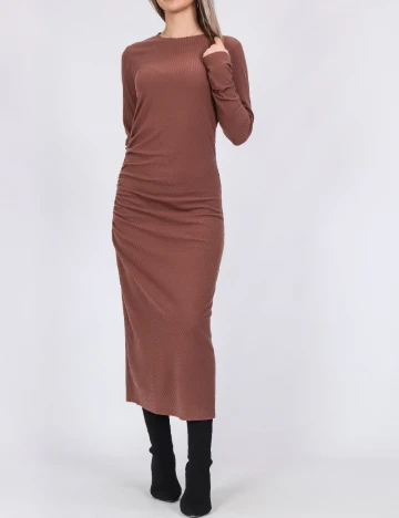 Rochie lunga Pieces, maro