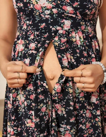 Rochie medie SHEIN Maternity, floral print