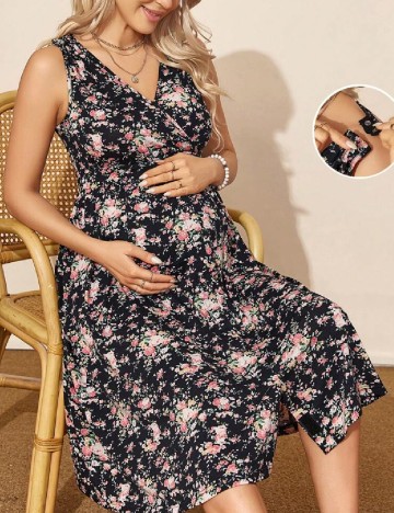Rochie medie SHEIN Maternity, floral print