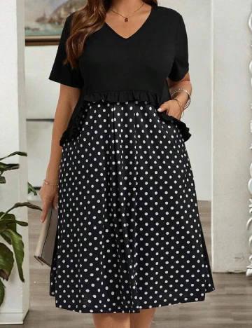 Rochie medie SHEIN CURVE, negru