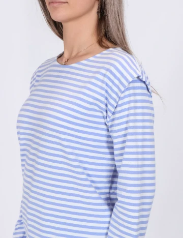 Bluza Pieces, alb/albastru