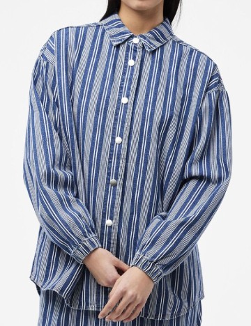 
						Jacheta Oversize Pieces, albastru