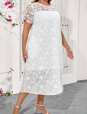 Rochie medie SHEIN CURVE, alb