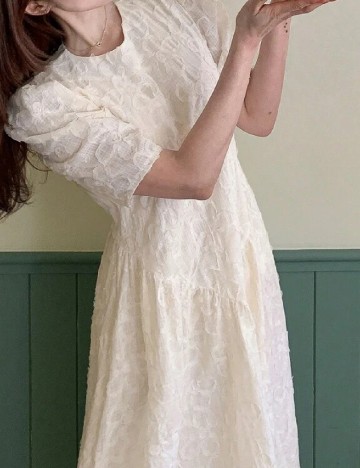 Rochie lunga Dazy, ecru
