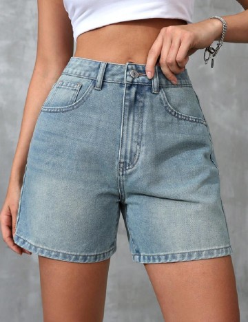 Pantaloni scurti SHEIN, albastru