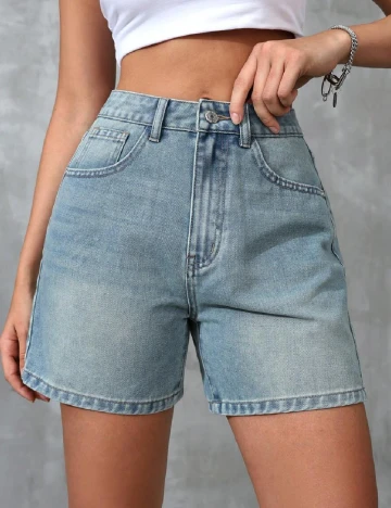 Pantaloni scurti SHEIN, albastru Albastru
