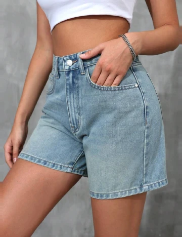 Pantaloni scurti SHEIN, albastru Albastru