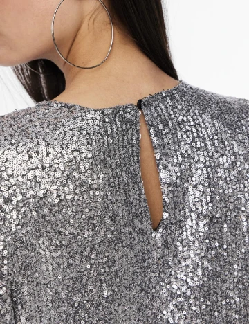 Rochie scurta Pieces, argintiu