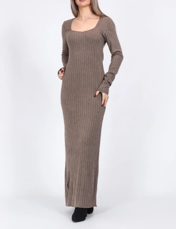 Rochie lunga Pieces, maro