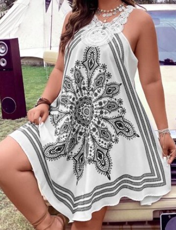 
						Rochie scurta SHEIN CURVE, alb