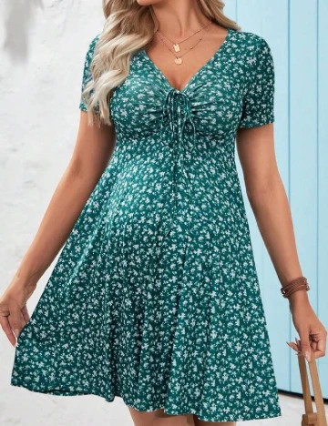 Rochie scurta SHEIN Maternity, verde