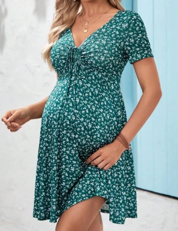 Rochie scurta SHEIN Maternity, verde