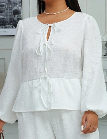 Bluza SHEIN CURVE, alb Alb