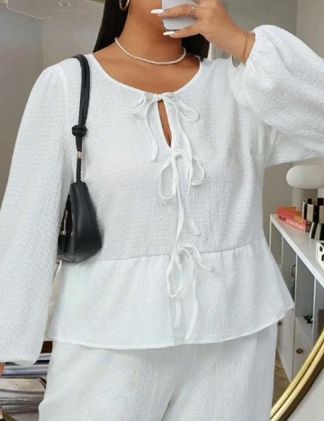Bluza SHEIN CURVE, alb Alb