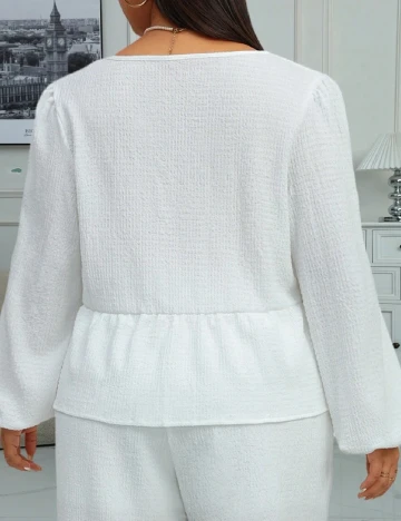 Bluza SHEIN CURVE, alb Alb