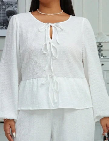 Bluza SHEIN CURVE, alb Alb