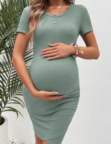 Rochie scurta SHEIN Maternity, verde