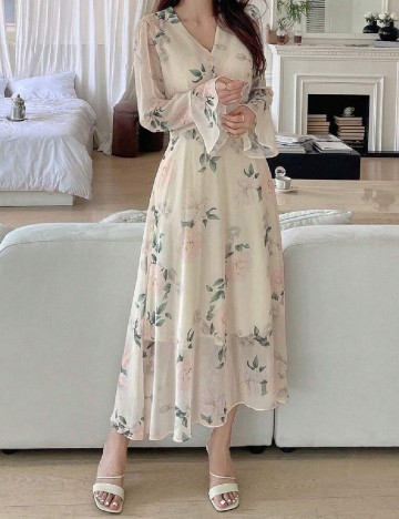 Rochie medie Dazy, crem