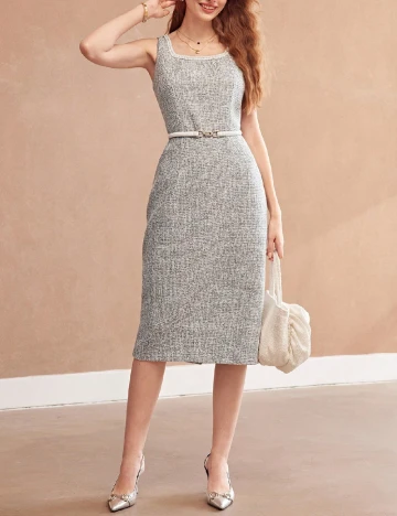 Rochie medie MOTF, gri Gri