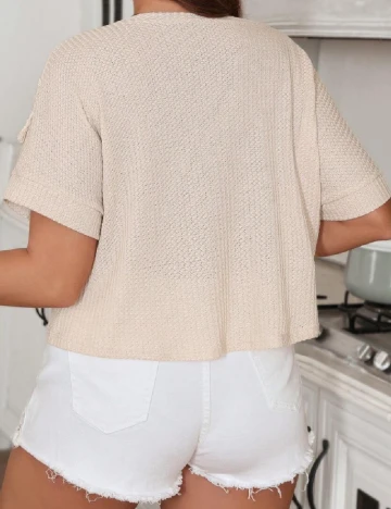 Tricou SHEIN CURVE, crem