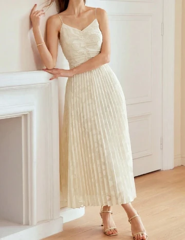 Rochie lunga MOTF, ecru