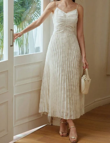 Rochie lunga MOTF, ecru