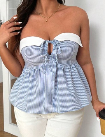 Top SHEIN CURVE, albastru