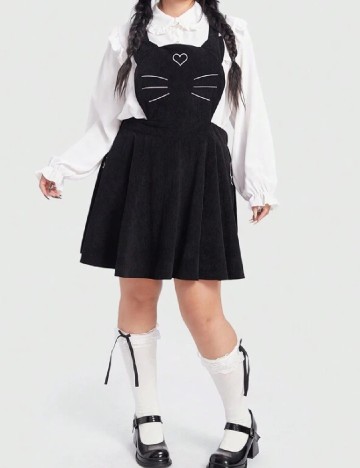Rochie scurta Romwe Plus Size, negru
