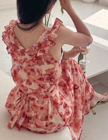 Rochie lunga Dazy, roz