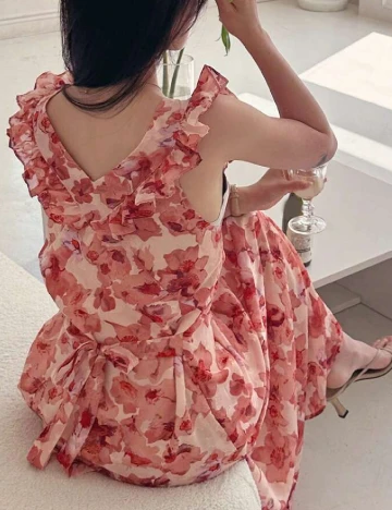 Rochie lunga Dazy, roz