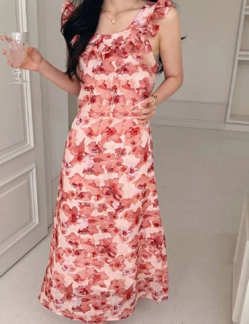 Rochie lunga Dazy, roz