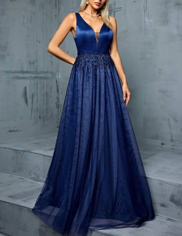 Rochie lunga Mgiacy, bleumarin