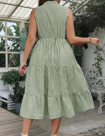 Rochie medie SHEIN CURVE, alb/verde