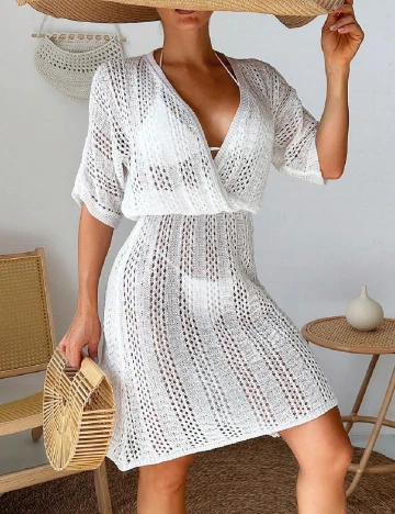 Rochie de plaja SHEIN, alb