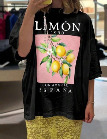 
						Tricou Oversize SHEIN, negru