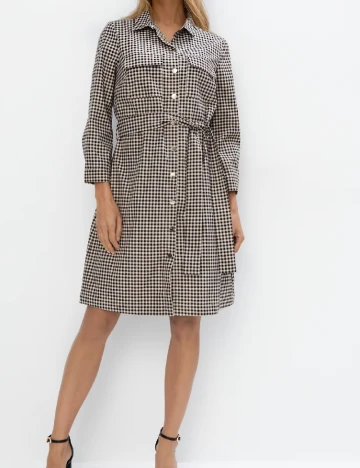 Rochie scurta Mohito, crem/negru