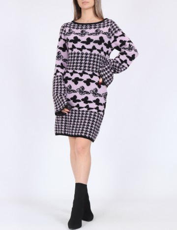 
						Rochie scurta Something New, negru/roz