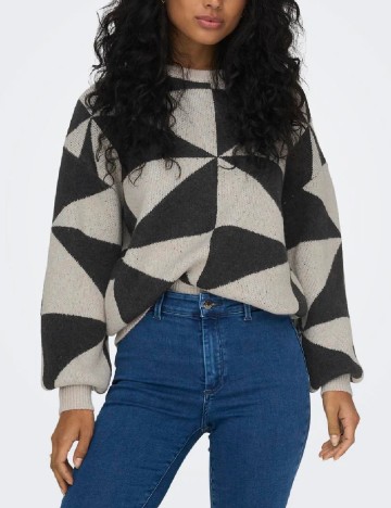 
						Pulover Only, negru/bej