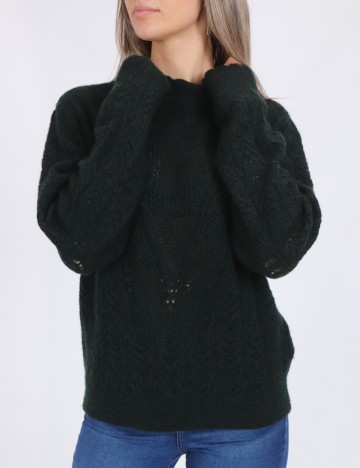
						Pulover Jacqueline de Yong, verde inchis