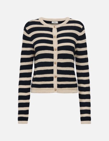 Cardigan Jacqueline de Yong, ecru/negru